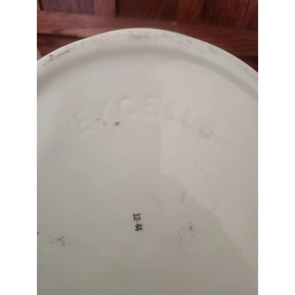 Vintage 1944 Excello Porcelain Child's Warming Bowl Plate Little Bo Peep Pattern